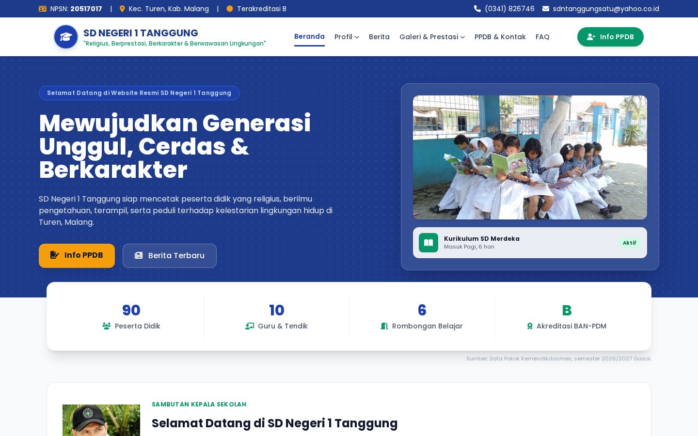 Website Resmi SD Negeri 1 Tanggung