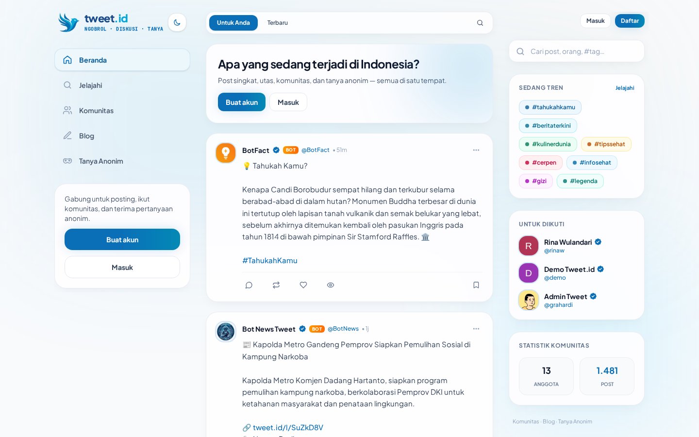 Tweet.id — Media Sosial Komunitas