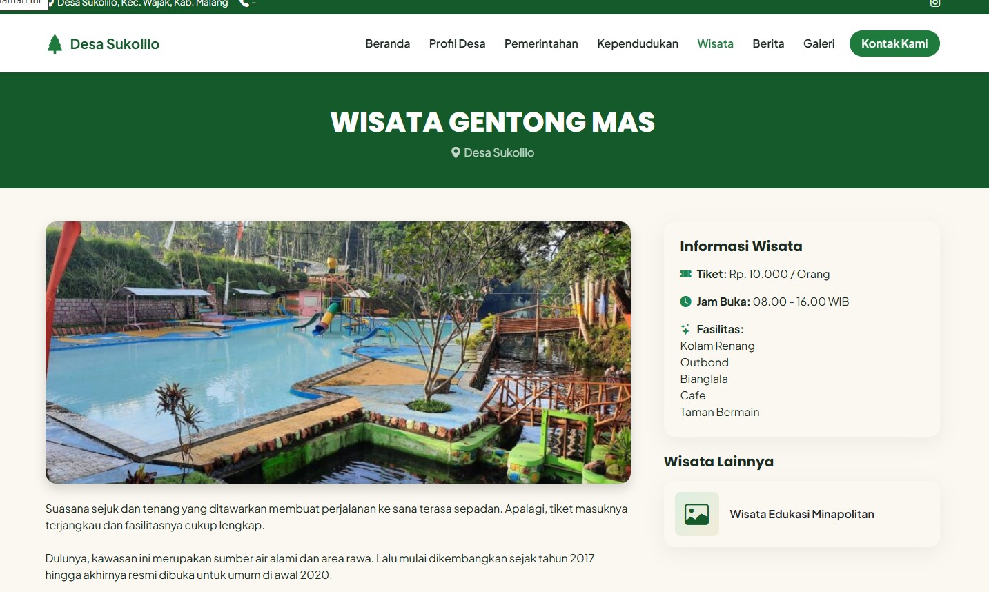 Website Pemerintahan Desa Sukolilo Wajak